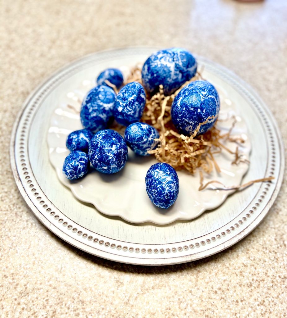 Blue eggs decoupage 