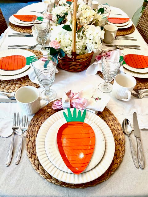 Picture of the table set for Easter