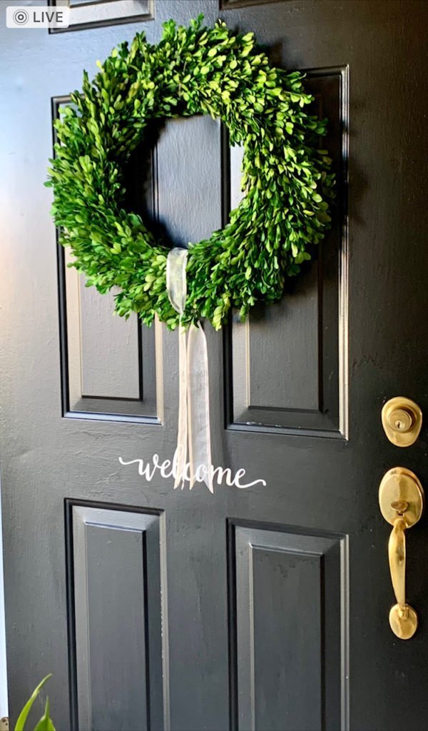 How To Do A Quick Front Porch Makeover by changing the wreath