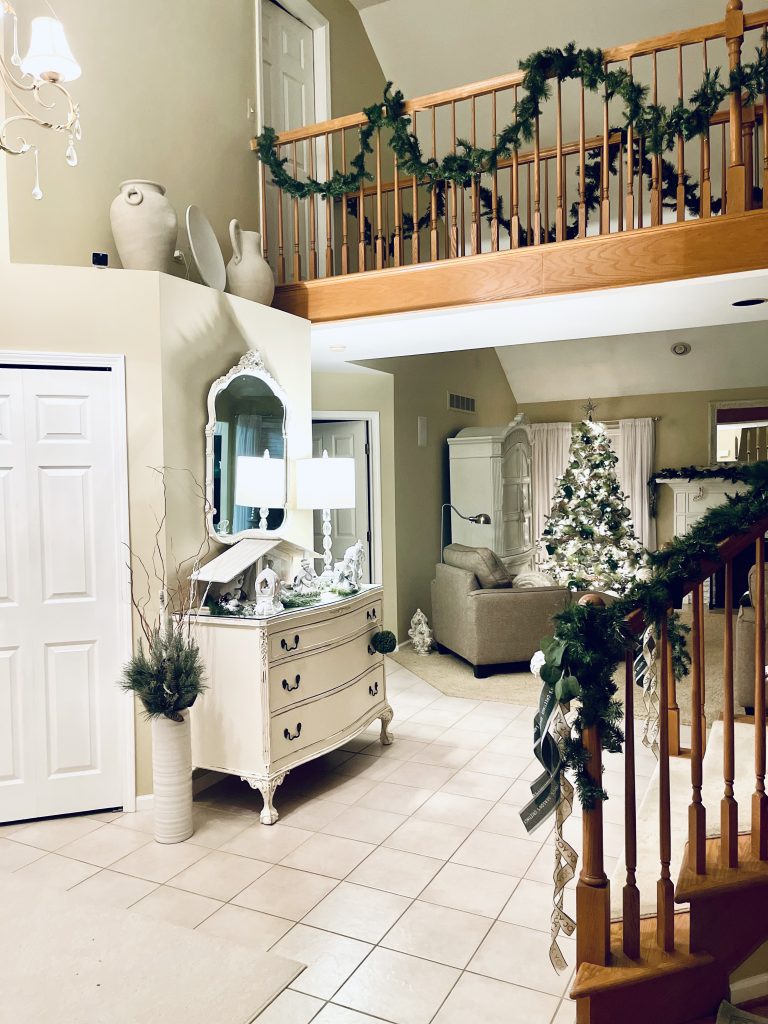 How To Update A Vintage Nativity Set Foyer in Christmas Tour