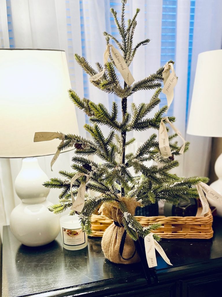 Little Christmas tree in guest room