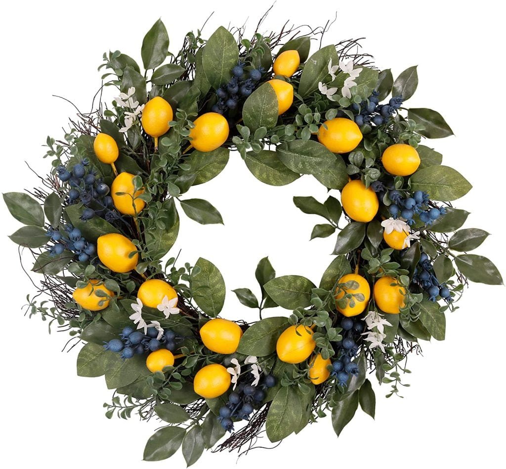Lemon berry wreath for the front door