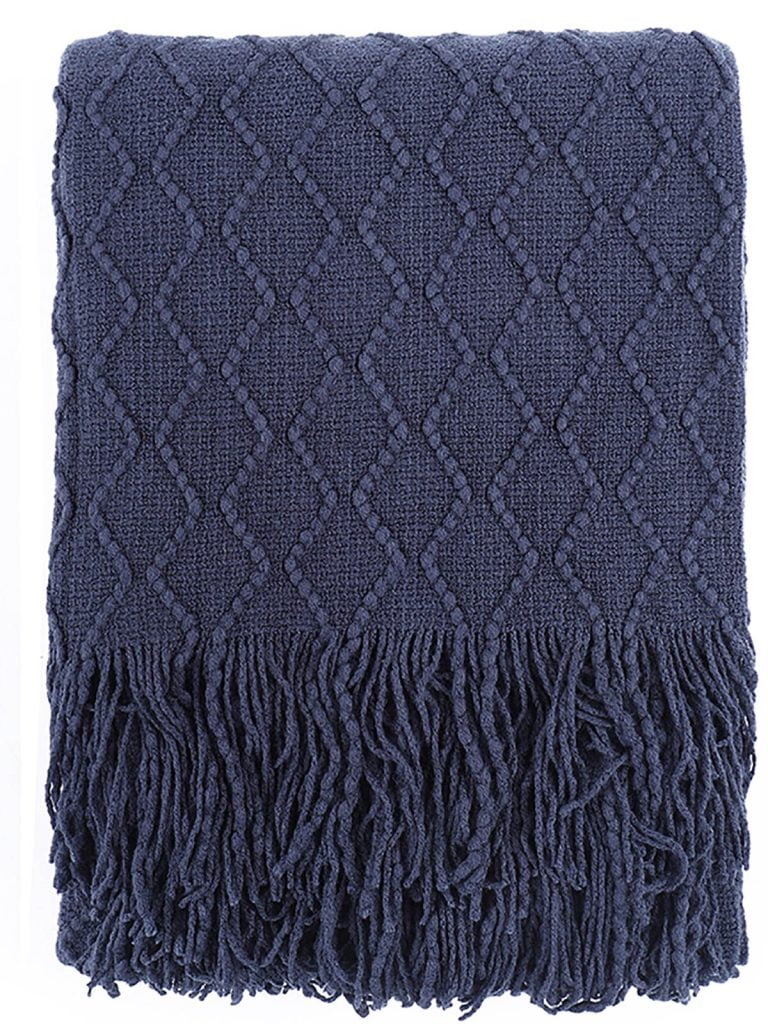 Blue throw blanket