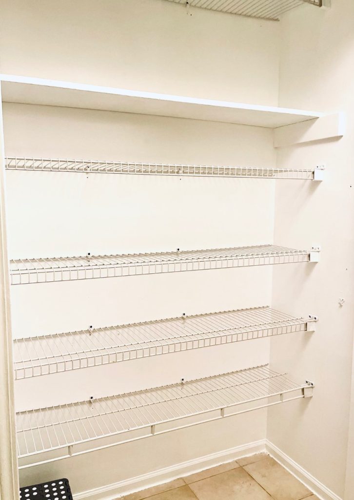 Closet to create a budget pantry
