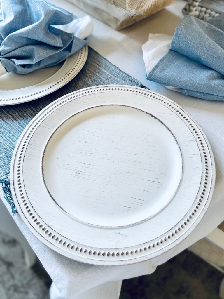 How to create a Spring Table Scape tissue paper for arraignment  by Adding flowers to the dough bowl Plate charger
