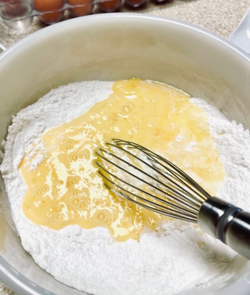 Gluten Free flour mixture with butter and eggs