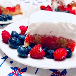 Gluten Free Raspberry Poke Cake