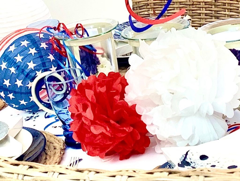Balloons and streamers for Memorial Day