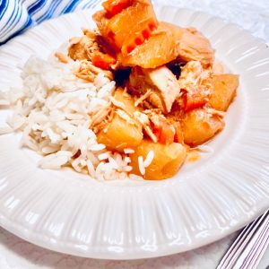 Gluten Free Sweet Sour Chicken and rice