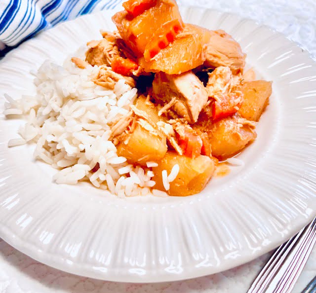 Gluten Free Sweet Sour Chicken and rice