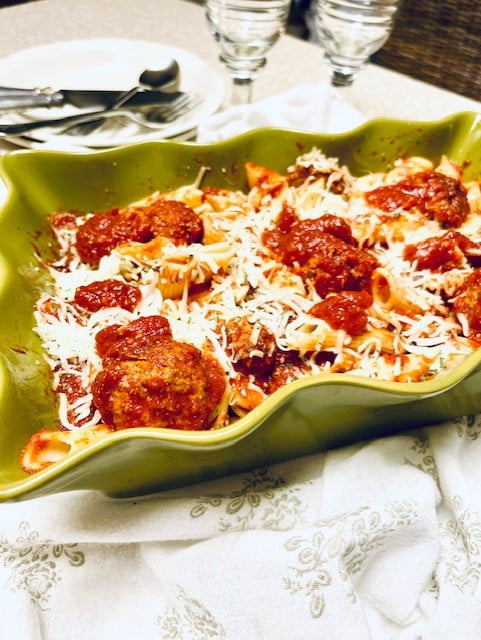 Pasta in a casserole dish