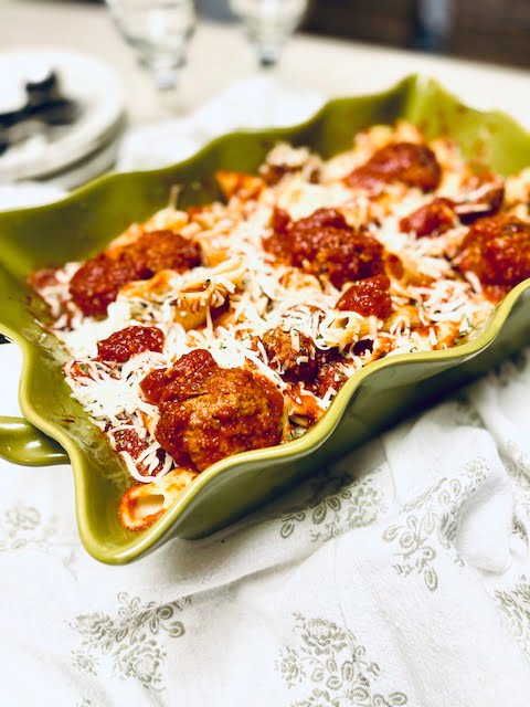 Gluten free pasta with meat balls