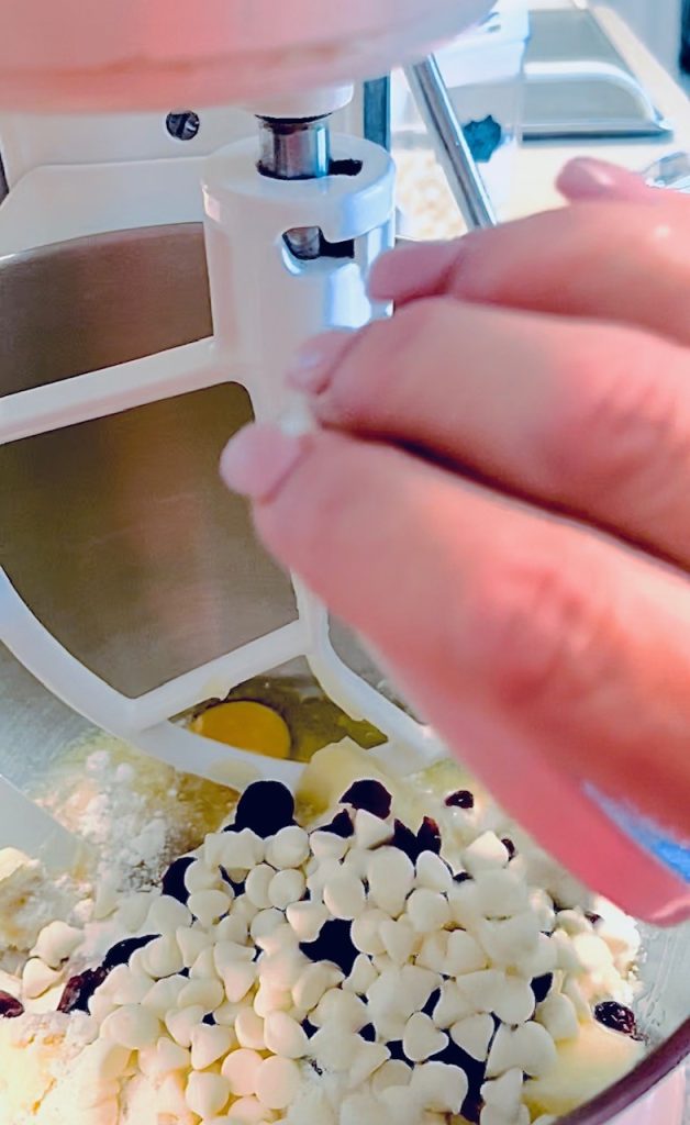 Mixing in all ingredients for the easy gluten free cookies