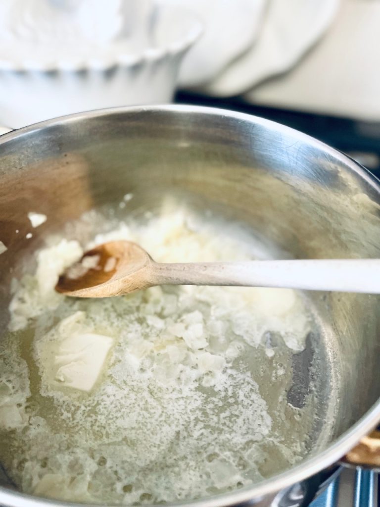 Adding onions to a stock pot