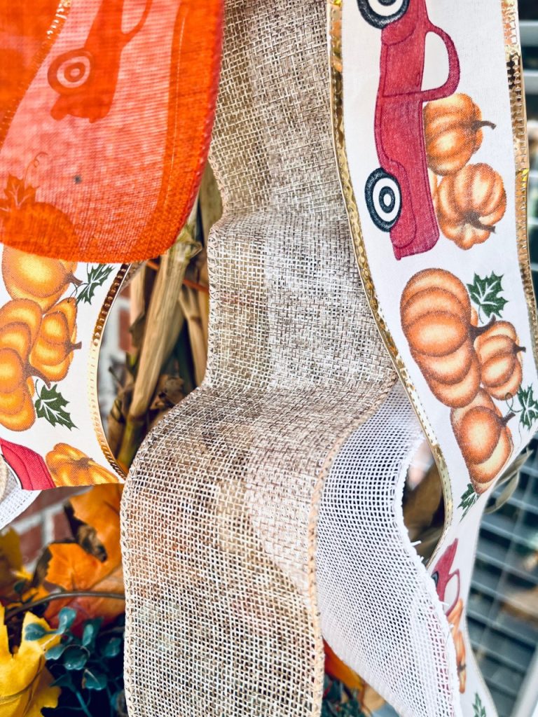 A picture of the different patterns of the fall ribbon for the porch