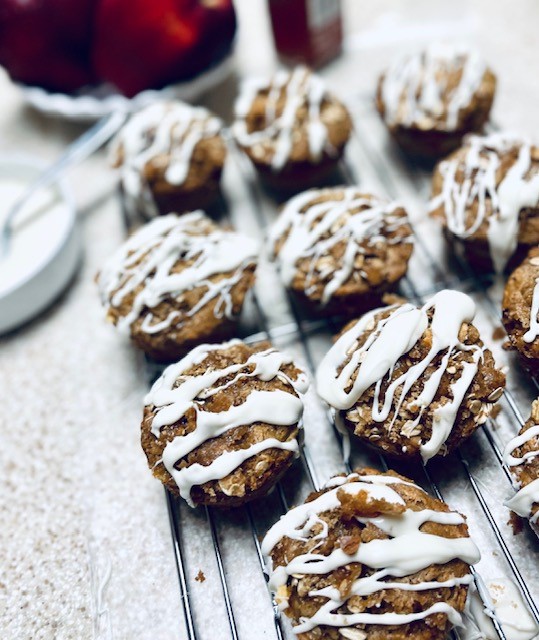 The best apple streusel muffins with a glaze