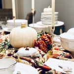 A picture of the fall harvest party decorated on a budget