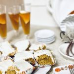 Gluten Free Pumpkin Bars frosted with cream cheese frosting