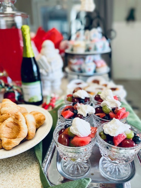 Fruit cups for our Christmas luncheon