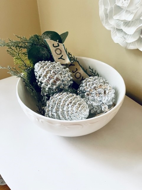 Cozy Winter Decor in a bowl