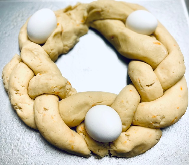 Gluten Free Easter Braided Egg Bread dough