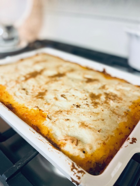 Out of the oven Sheppard's pie