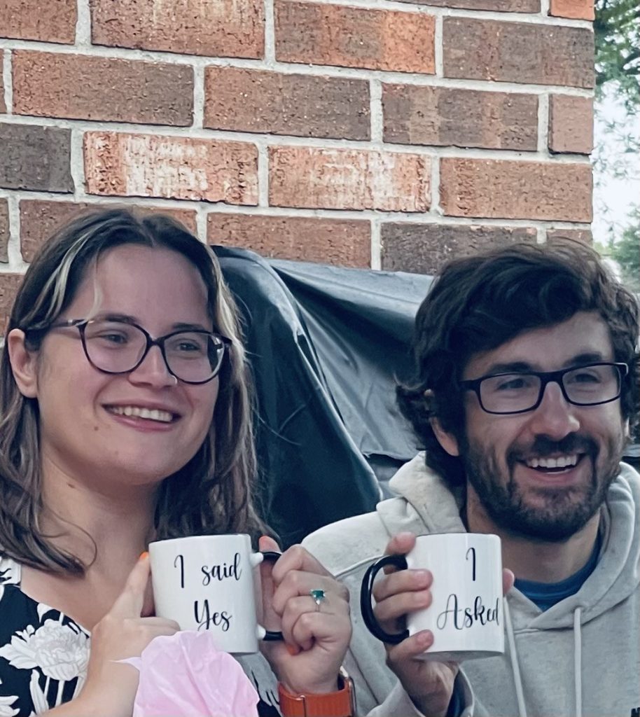 Ideas for a Simple Inexpensive Engagement Party picture of the bride and groom