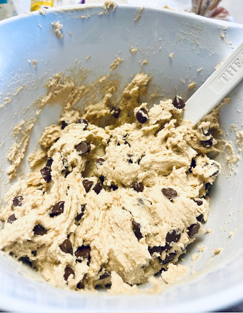 These are really the best gluten-free chocolate chip cookies adding chocolate chips to the mixture
